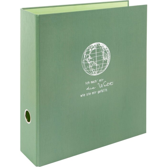Cartella Goldbuch A4 sfrontata e libera verde muschio Il mondo 28,5x32x8 cm