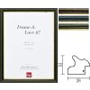 Cornice in legno a effetto Profilo 21 con bordo dorato Dimensioni e tipi di vetro speciali