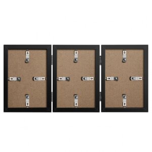 Henzo Cornice doppia in legno Piano 3 foto 13x18 cm nero