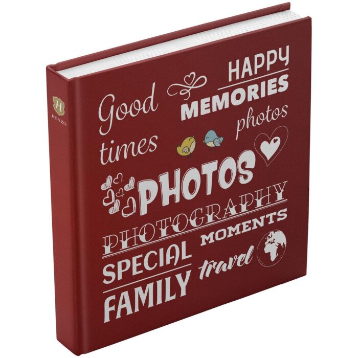 Henzo Album fotografico Jumbo Wording rosso 30x30 cm 100 pagine bianche