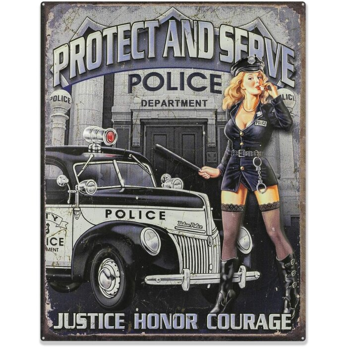 ZEP Cartello in metallo POLICE 35x45 cm Proteggere e servire