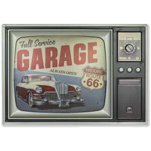 ZEP Decorazione da parete TELE 48x34x4 cm TV Garage