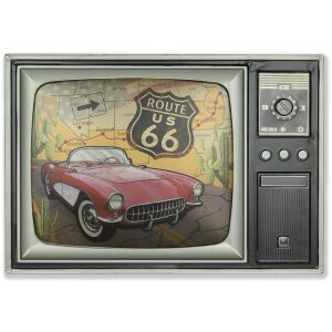 ZEP Decorazione murale TELE 48x34x4 cm TV Route 66