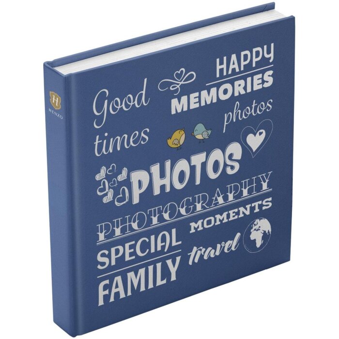 Henzo Jumbo Photo Album Wording blu 30x30 cm 100 pagine bianche
