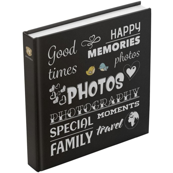 Henzo Jumbo Photo Album Wording nero 30x30 cm 100 pagine bianche