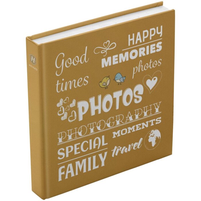 Henzo Album fotografico Jumbo Wording giallo 30x30 cm 100 pagine bianche