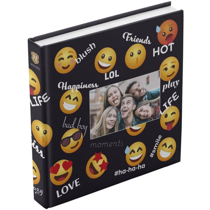 Henzo Album fotografico jumbo nero Emoji 30x30 cm 100 pagine bianche