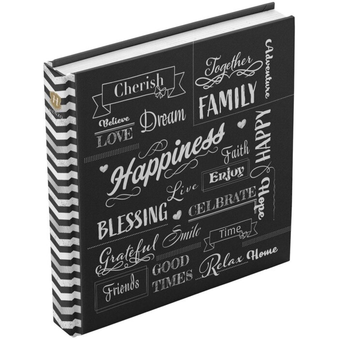 Henzo Jumbo Album fotografico nero con scritte 30x30 cm 100 pagine bianche