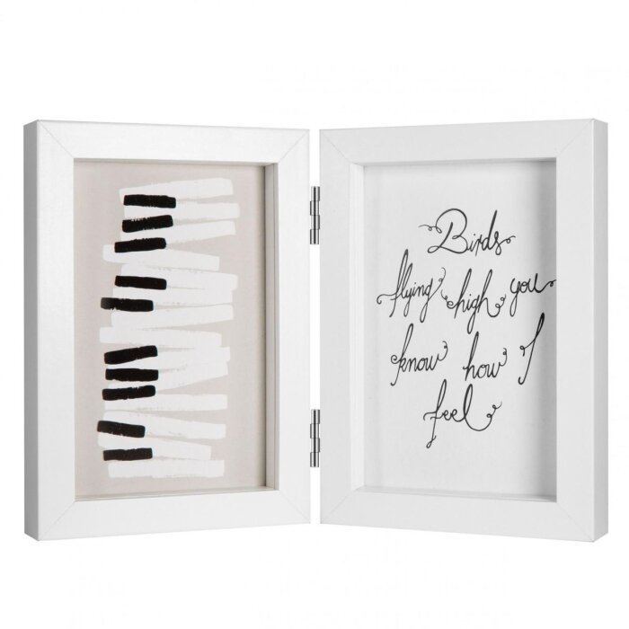 Henzo Cornice doppia in legno Piano 2 foto 10x15 cm Bianco