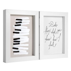 Henzo Cornice doppia in legno Piano 2 foto 10x15 cm Bianco
