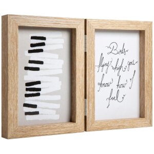 Henzo Cornice doppia in legno Piano 2 foto 10x15 cm beige