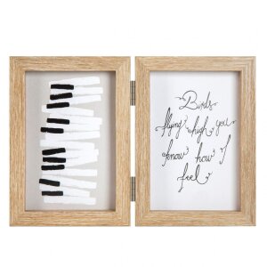 Henzo Cornice doppia in legno Piano 2 foto 10x15 cm beige