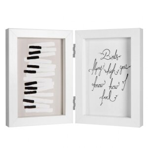 Henzo Cornice doppia in legno Piano 2 foto 13x18 cm bianco