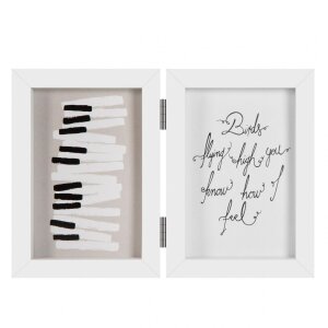 Henzo Cornice doppia in legno Piano 2 foto 13x18 cm bianco