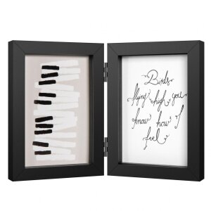 Henzo cornice doppia in legno Piano 2 foto 13x18 cm nero