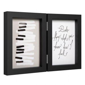 Henzo cornice doppia in legno Piano 2 foto 13x18 cm nero
