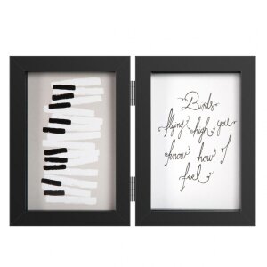 Henzo cornice doppia in legno Piano 2 foto 13x18 cm nero