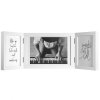 Henzo Cornice doppia in legno Piano 3 foto 10x15 cm e 15x20 cm bianco