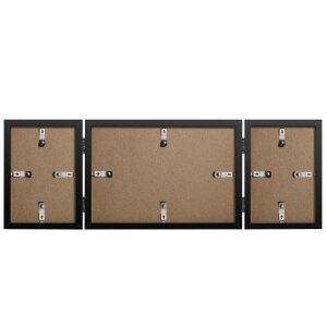 Henzo Cornice doppia in legno Piano 3 foto 10x15 cm e 15x20 cm nero