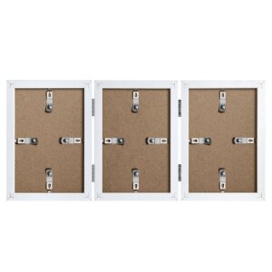 Henzo Cornice doppia in legno Piano 3 foto 13x18 cm bianco