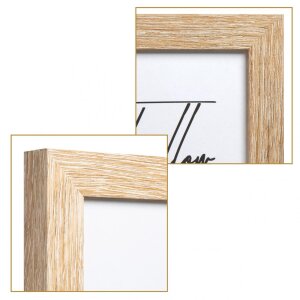 Henzo Cornice doppia in legno Piano 3 foto 13x18 cm beige