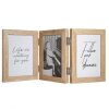 Henzo Cornice doppia in legno Piano 3 foto 13x18 cm beige