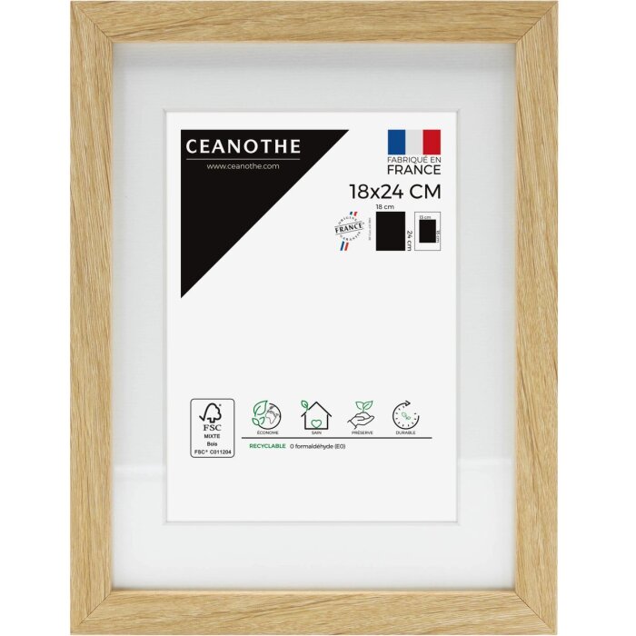 Cornice Ceanothe Milano naturale 30x40 cm con Passepartout 20x30 cm