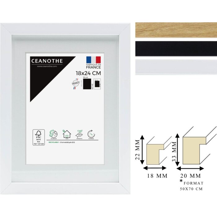 Cornice Ceanothe Milano con passe-partout smussato