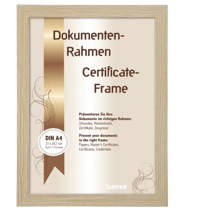 Hama Cornice in legno MDF Waves 21x29,7 cm rovere