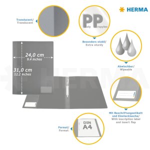 HERMA raccoglitore a fogli mobili PP DIN A4 240x310 mm