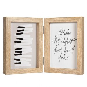 Henzo Cornice doppia in legno Piano 2 o 3 foto 10x15 cm e 13x18 cm