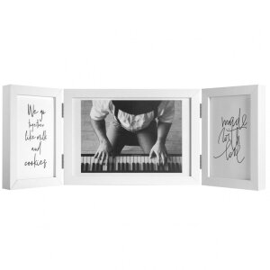 Henzo Cornice doppia in legno Piano 2 o 3 foto 10x15 cm e 13x18 cm