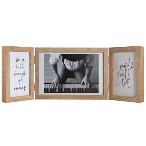 Henzo Cornice doppia in legno Piano 2 o 3 foto 10x15 cm e 13x18 cm