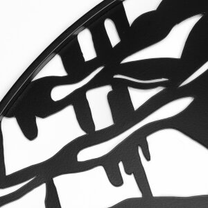 ZEP Decorazione murale in metallo HORSES 60 cm rotondo nero
