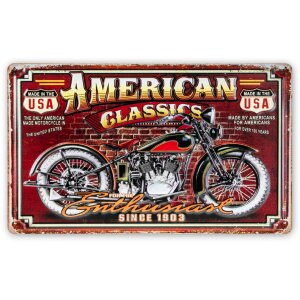 ZEP Cartello di latta CLASSIC 40x24x0,4 cm Moto rosso