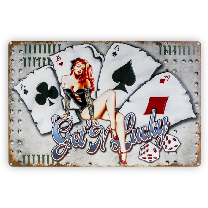 ZEP Cartello di latta ALES 40x27x0,4 cm Getn Lucky