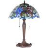 Clayre & Eef 5LL-1204 Lampada da tavolo Tiffany Ø 41x60 cm E27-max 2x60W Blu - Marrone