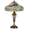 Clayre & Eef 5LL-1207 Lampada da tavolo Tiffany Ø 46x60 cm E27-max 2x60W Beige - Verde