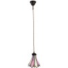 Clayre & Eef 5LL-6196 Lampada a sospensione Tiffany Ø 15x115 cm E14-max 1x40W Rosa - Beige