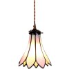 Clayre & Eef 5LL-6196 Lampada a sospensione Tiffany Ø 15x115 cm E14-max 1x40W Rosa - Beige