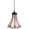 Clayre & Eef 5LL-6196 Lampada a sospensione Tiffany Ø 15x115 cm E14-max 1x40W Rosa - Beige