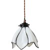 Clayre & Eef 5LL-6223 Lampada a sospensione Tiffany Ø 18x115 cm E14-max 1x25W Bianco - Marrone