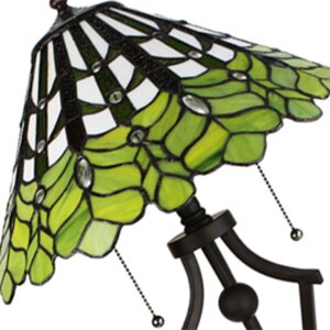 Clayre & Eef 5LL-6279 Lampada da tavolo Tiffany Ø 41x62 cm E27-max 2x60W Verde - Bianco