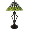 Clayre & Eef 5LL-6279 Lampada da tavolo Tiffany Ø 41x62 cm E27-max 2x60W Verde - Bianco
