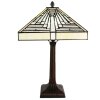 Clayre & Eef 5LL-6286 Lampada da tavolo Tiffany 31x31x48 cm E27-max 1x60W Beige