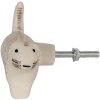 Clayre & Eef 65070 Pomello per porta 8x4x5 cm Bianco - Oro