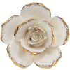 Clayre & Eef 65075 Pomello per porta 5x4x5 cm Fiore bianco - oro
