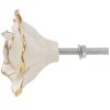 Clayre & Eef 65075 Pomello per porta 5x4x5 cm Fiore bianco - oro