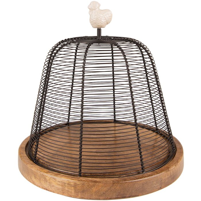 Clayre & Eef 65091 Coperchio per alimenti Ø 24x24 cm Marrone - Beige Coperchio di copertura