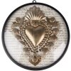 Clayre & Eef 65177 Decorazione da parete cuore Ø 23x4 cm Colore oro - Nero